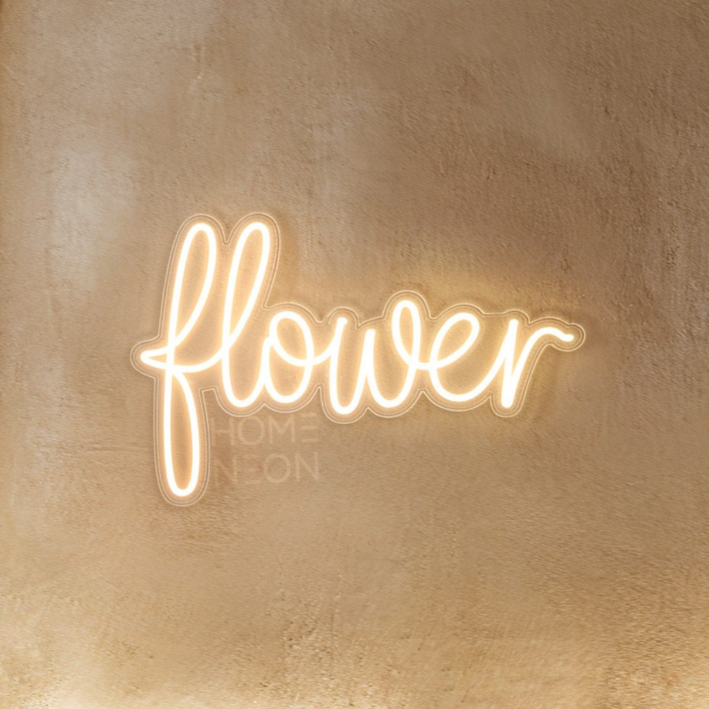 Неоновая вывеска с надписью Flower
