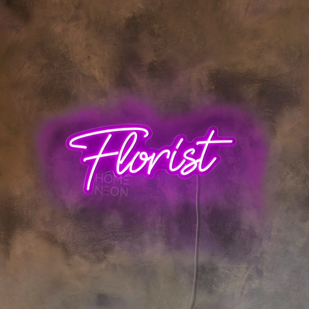 Неоновая вывеска с надписью Florist