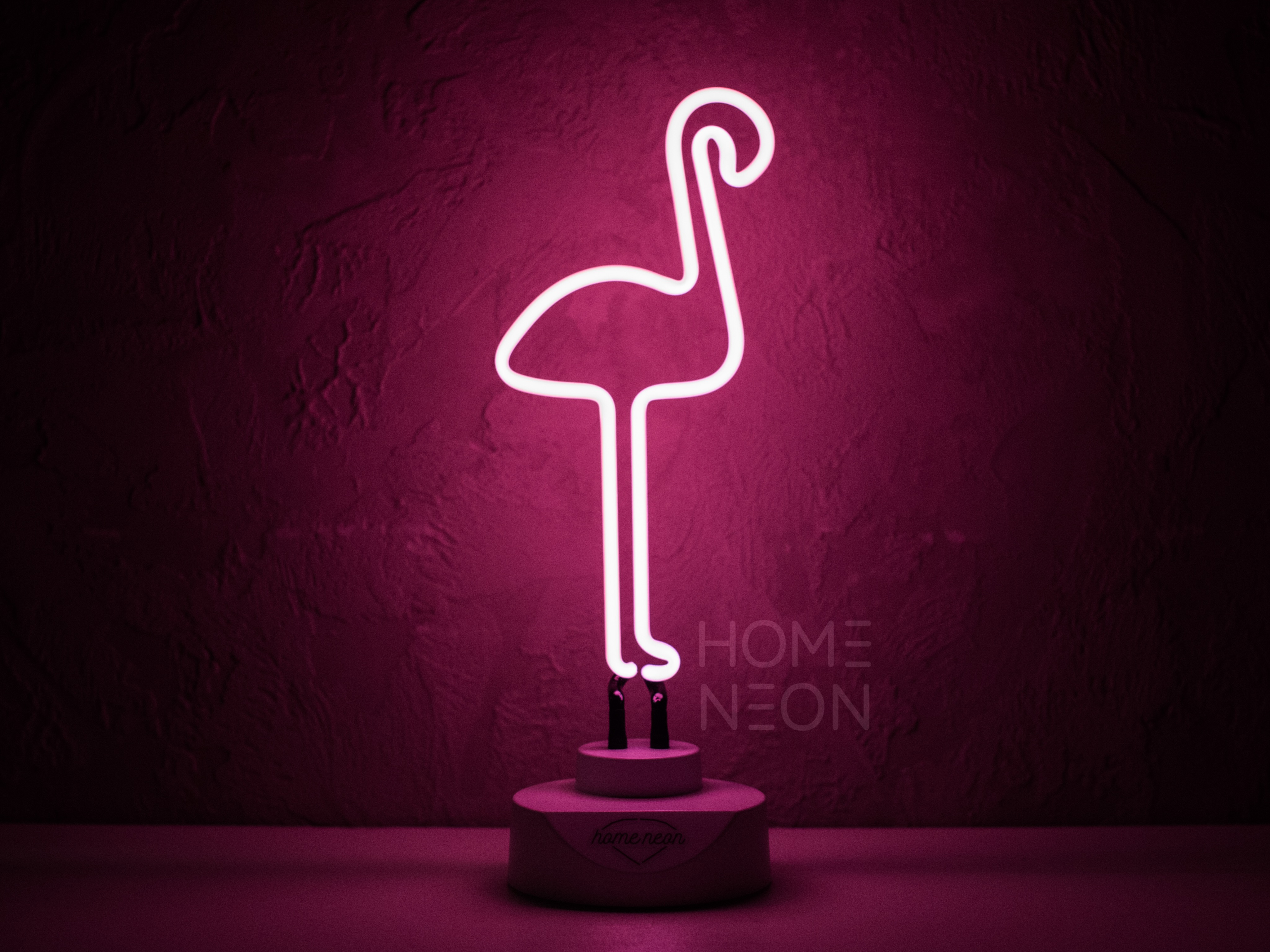 неоновый розовый фламинго, дитя заката, настольная лампа