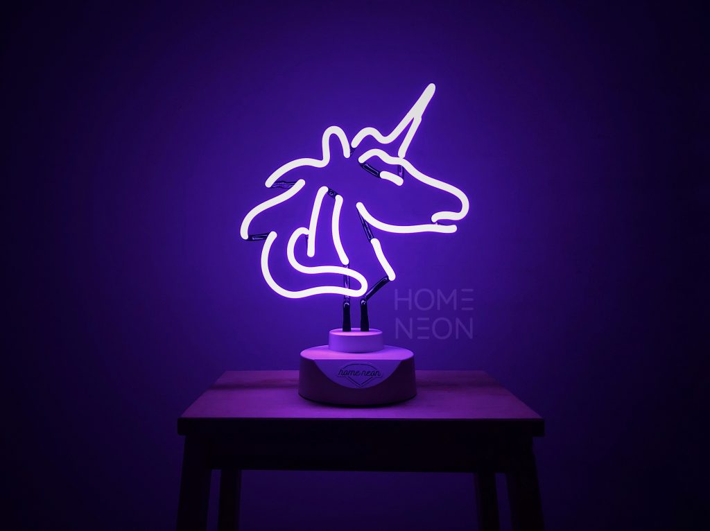 неоновый фиолетовый единорог ночной светильник торшер
